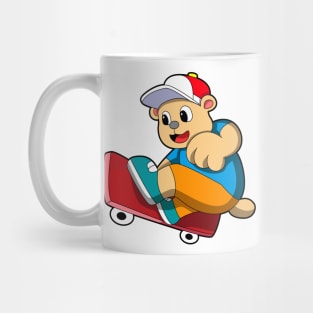 Bear as Skater with Skateboard & Cap Mug